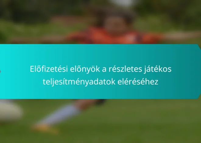 Előfizetési előnyök a részletes játékos teljesítményadatok eléréséhez