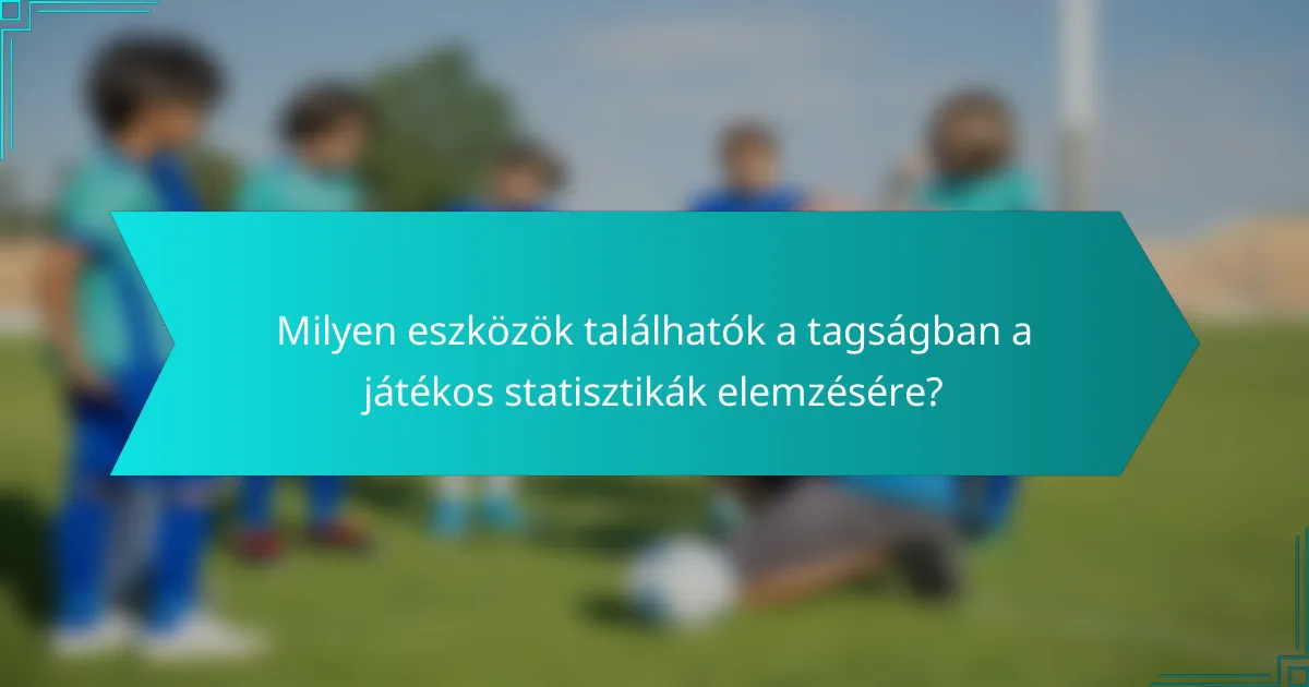 Milyen eszközök találhatók a tagságban a játékos statisztikák elemzésére?